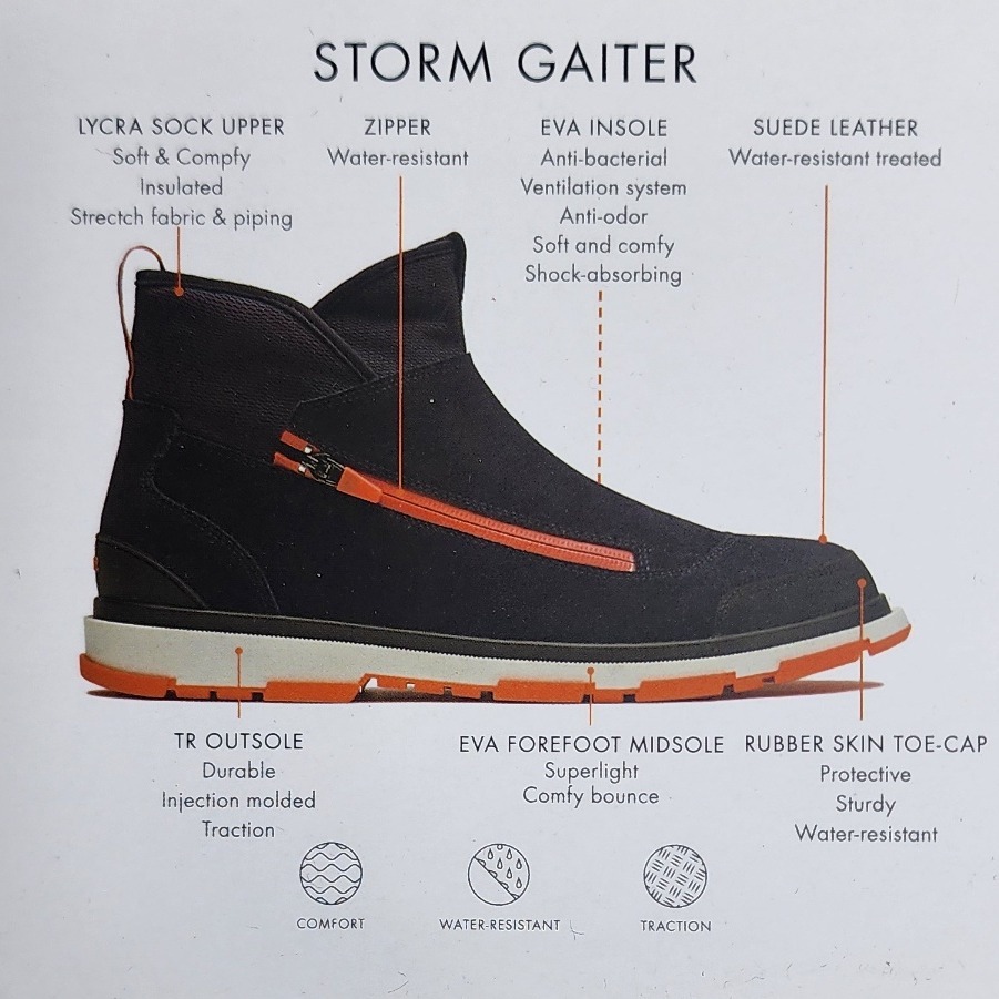 Niob Swims Mens 10.5 Storm Gaiter Waterproof Water Resistant Boots Navy Black
